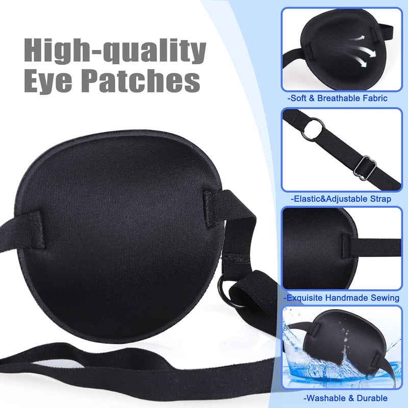 Fezog 2PCS Eye Patches for Adults Men Kids, Medical Eye Patch Adjustable Eyepatch for Right/Left Eye, Amblyopia Lazy Patches - Image 4